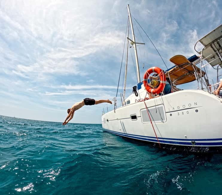 Barcelona: Catamaran Cruise w/ Sailing, Wine, & Tapa - Wine and Tapa on Board: Small-Group, No-Stress Eating