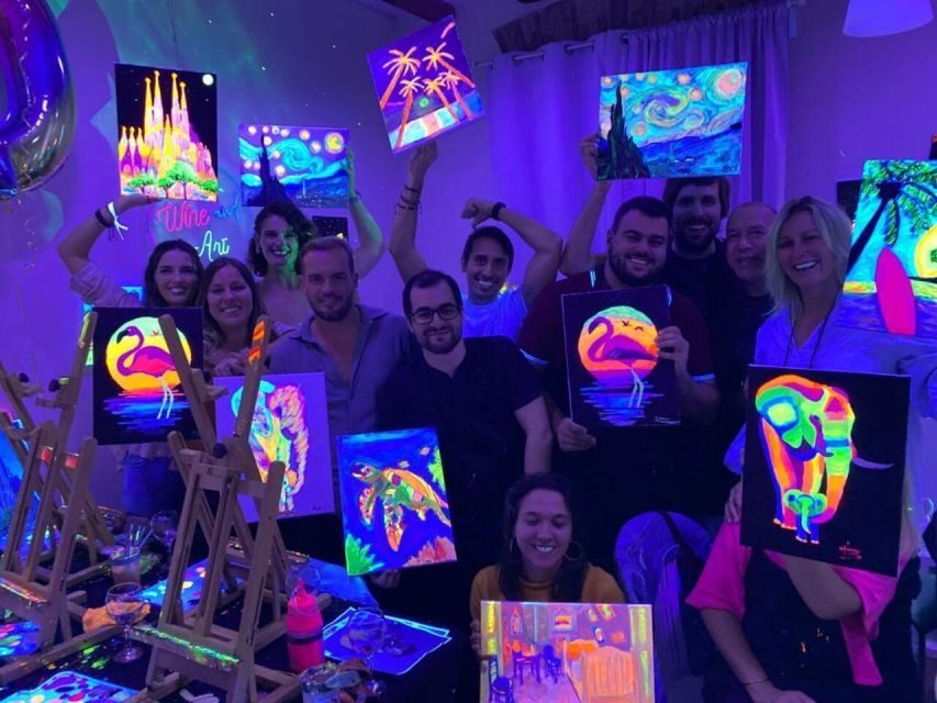 Barcelona: Fluorescent Paint and Wine Workshop - What to Expect If You Want to Customize Your Painting