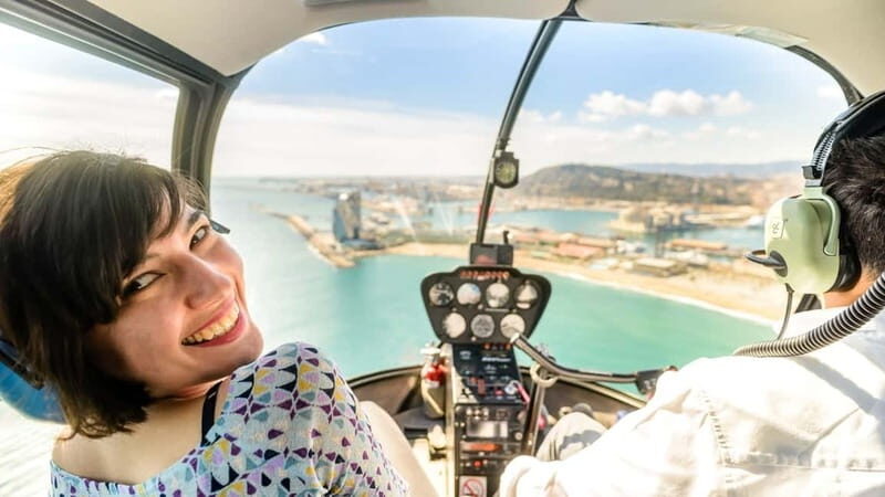Barcelona: Helicopter Flight over Barcelona's Coastline - A quick helicopter loop that turns Barcelona into a map