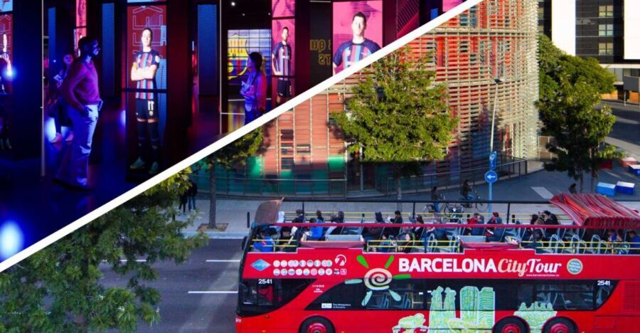 Barcelona Hop-On Hop-Off Bus and FC Barcelona Immersive Tour - West (orange) route: Miró, MNAC, shopping streets, and the classic Gaudí hits