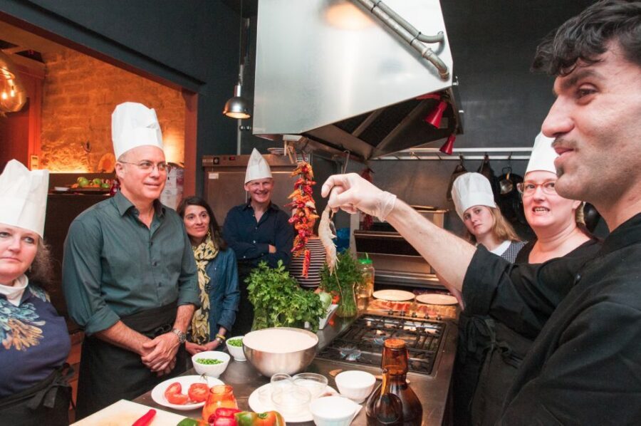 Barcelona: Paella Cooking Experience & Boqueria Market Tour - Seafood Paella de Marisco in an Open Kitchen: The Paellera Moment