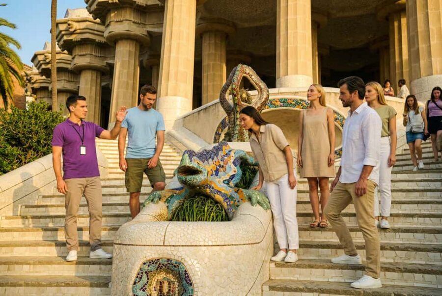 Barcelona: Park Güell Guided Tour with Fast-Track Ticket - Terrace of the Mediterranean and Gaudí’s Big Ideas
