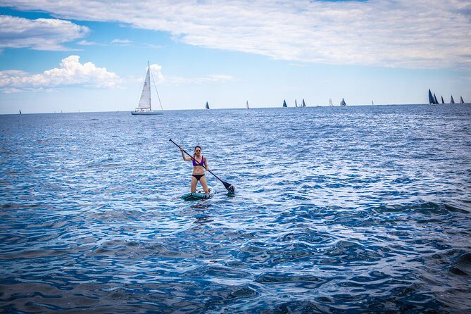 Barcelona Private Sailing Tour with Drinks for Family and Friends - The swim break and inflatable water toys: where the time really flies