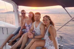 Barcelona Sensational Sunset Tour with Open Bar and Snacks - Mapfre Tower, Hotel Arts, and Gehry’s fish at golden hour
