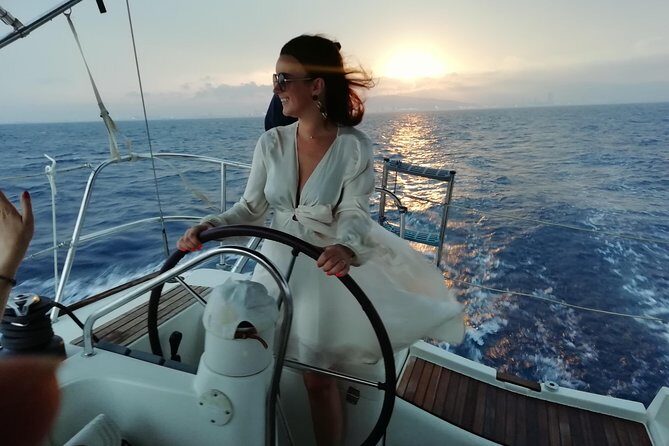 Barcelona Sunset Sailing Cruise from Port Olímpic with Open Bar - The opening sail in Port Olímpic: golden whale and modern metal plates