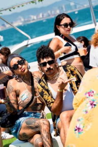 Barcelona: The Original Barcelona Boat Party - Getting on board at The Coconut Club goldfish terrace