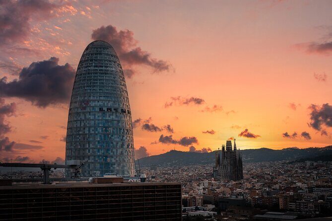 Entrance to the Mirador Torre Glories Barcelona - Urban ecosystems exhibition: art, science, and real-time city data