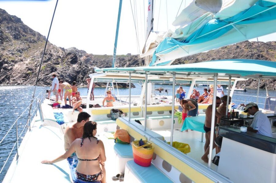 From Roses: Catamaran Cruise Cap Norfeu - Cadaqués - Sailing Costa Brava: Cliffs, Pine Coves, and Sea Views From Every Angle
