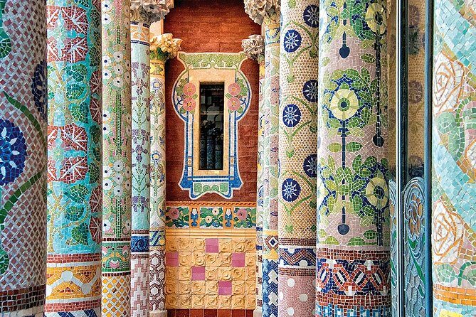 Palau de la Musica Catalana Guided Tour - Lluís Millet Hall: flower mosaics, balcony views, and built-in daylight